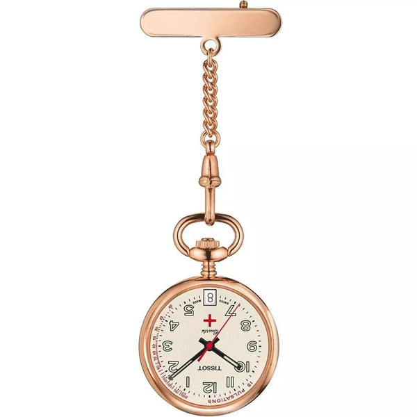 Orologio da Tasca al Quarzo Tissot Cassa in Acciaio Rosa Quadrante Beige T81722392
