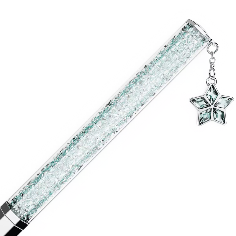 SWAROVSKI Penna da Donna Crystalline Ottagonale Cromata con Cristalli Azzurro Chiaro  5669929 Dettaglio2