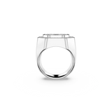 Swarovski anello unisex ottagonale in metallo rodiato con pavé di cristalli 5651369 Variante3