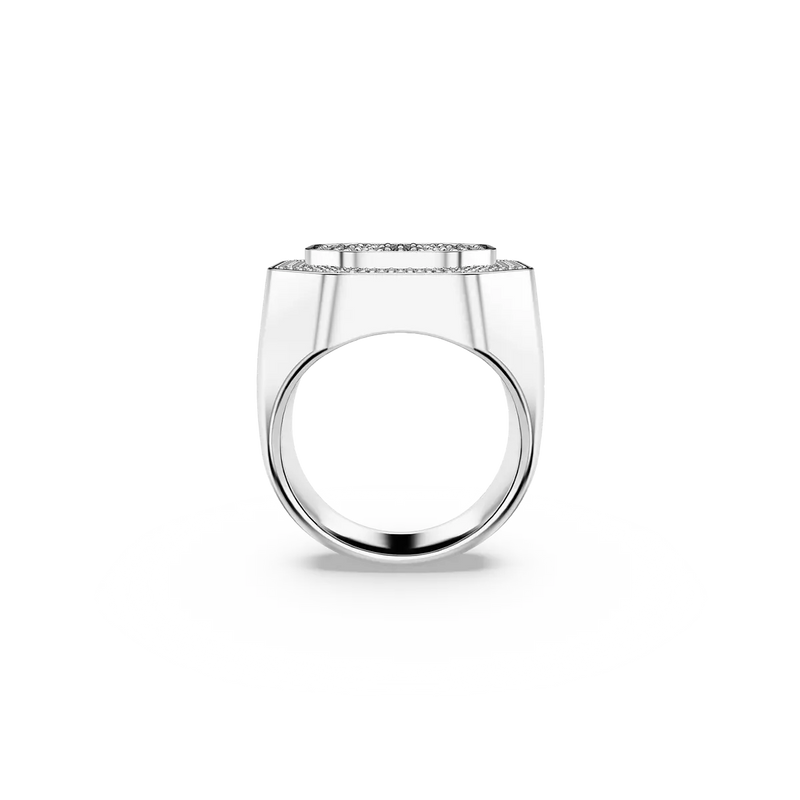 Swarovski anello unisex ottagonale in metallo rodiato con pavé di cristalli 5651369 Variante3