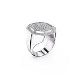 Swarovski anello unisex ottagonale in metallo rodiato con pavé di cristalli 5651369 Variante