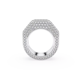 Swarovski Anello ottagonale in metallo rodiato con pavé di cristalli bianchi 5651369 Variante