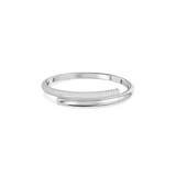 Swarovski Bracciale rigido incrociato in metallo placcato rodio con pavé di cristalli bianchi 5670252