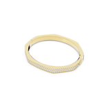 Swarovski Bracciale rigido ottagonale in metallo placcato oro giallo con pavé di cristalli bianchi 5652336 Variante2