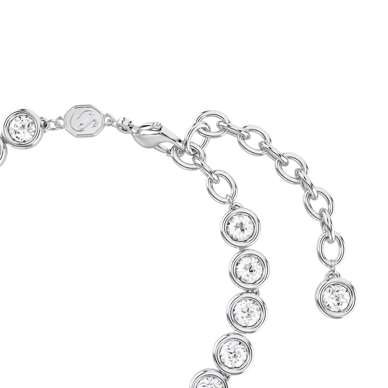 Swarovski bracciale tennis da donna rodiata con cristalli rotondi su montatura a cipollina 5682666 Dettaglio
