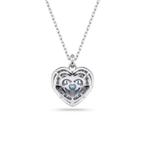 SWAROVSKI Collana con pendente cuore in metallo rodiato e zirconi bianchi e cuore centrale blu 5680403 Variante2