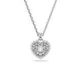 SWAROVSKI Collana con pendente cuore in metallo rodiato e zirconi 5684386