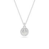 SWAROVSKI Collana con pendente tondo in metallo rodiato e pavé di cristalli 5683446
