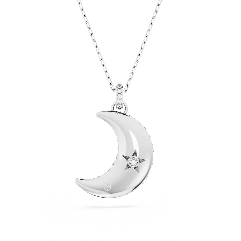 SWAROVSKI Collana in metallo rodiato con pendente luna con pavé di cristalli 5666181 Variante2
