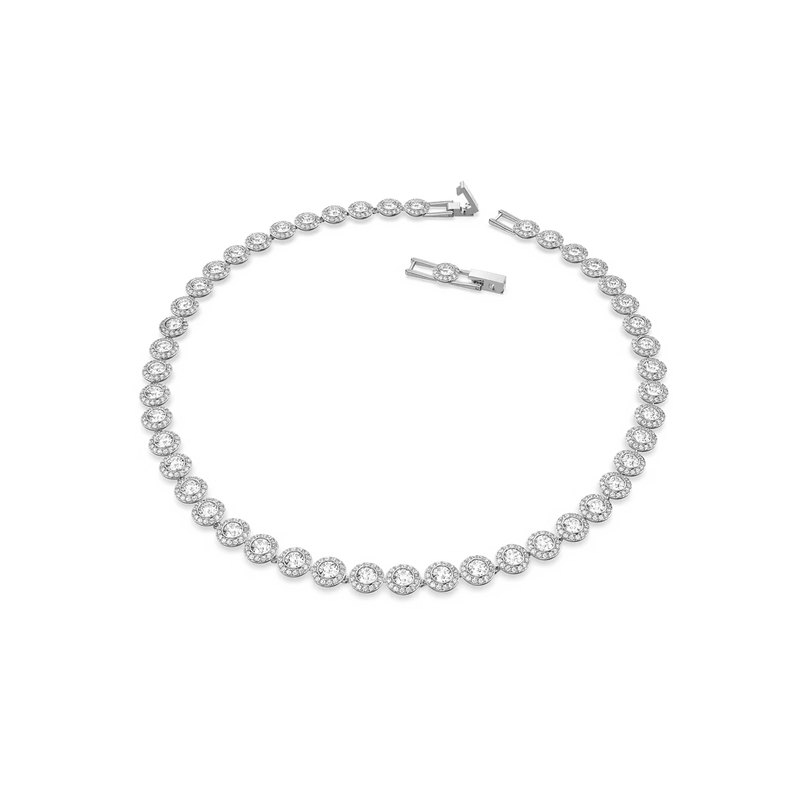 Swarovski collana tennis in metallo rodiato con cristalli centrali contornati da cristalli più piccoli 5117703 Variante