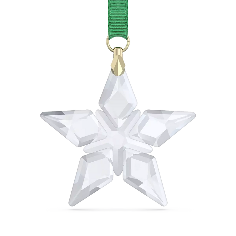 Swarovski decorazione stella piccola Edizione 2023 con cristalli sfaccettati e cordino verde 646769