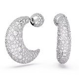 SWAROVSKI Orecchini rodiati a forma di luna con pavé di cristalli 5666179