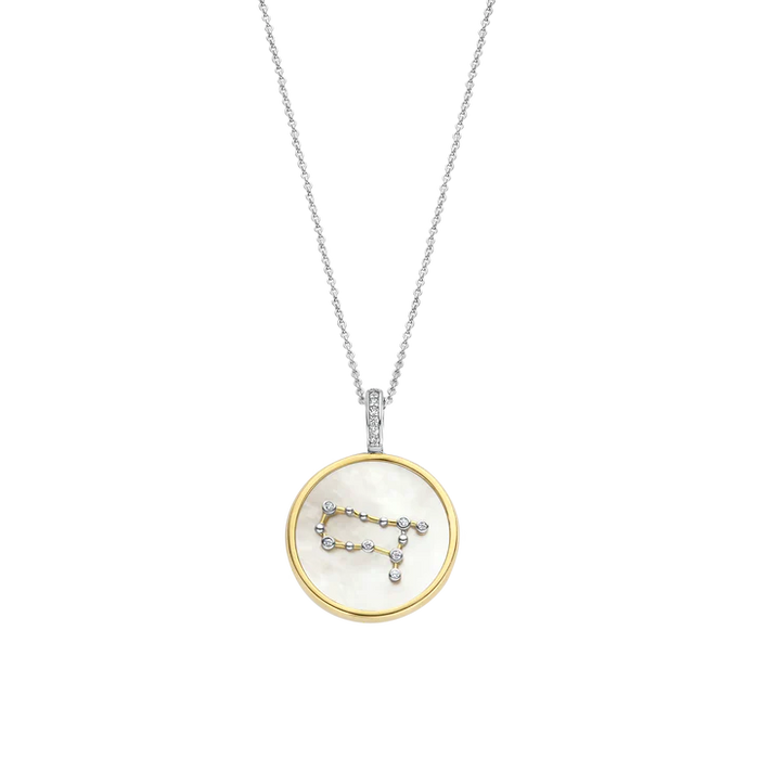 Collana B.Catcher Con Ciondolo Gemelli – Argento 925 E Zirconi Cubici, Catena Veneziana 45 Cm, Regalo Zodiacale