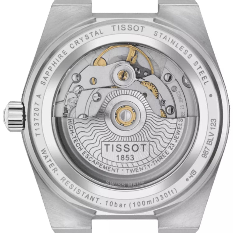 Orologio TISSOT Automatico Solo Tempo Donna Cassa e Cinturino in Acciaio Quadrante Nero T1372071105100 Movimento