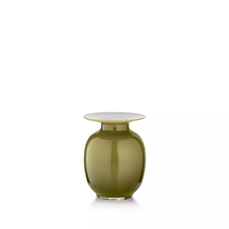 Vaso Salviati Lido Amaranti Small 21 cm Verde Oliva in Vetro Soffiato di Murano SV20410