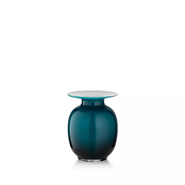 Vaso Salviati Lido Amaranti Small 21 cm Verde Pavone in Vetro Soffiato di Murano SV20411