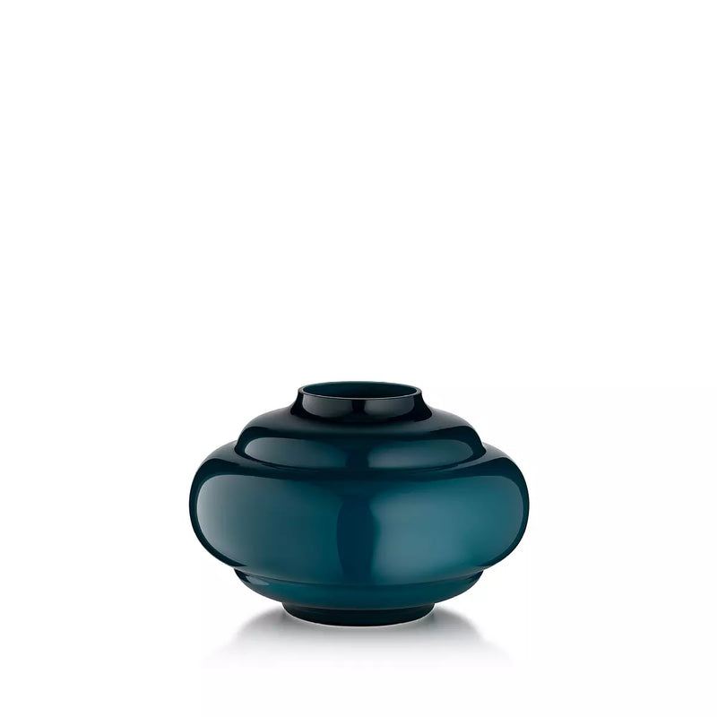 Vaso Salviati Lido Liberty Bowl 18 cm Verde Pavone in Vetro Soffiato di Murano SV20211