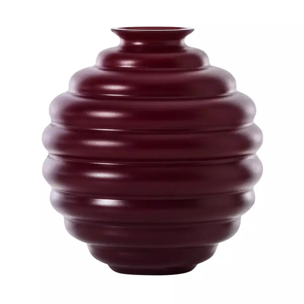 Vaso Venini Decò Rosso Venezia Sabbiato Grande 29 cm in Vetro Soffiato di Murano 707.10