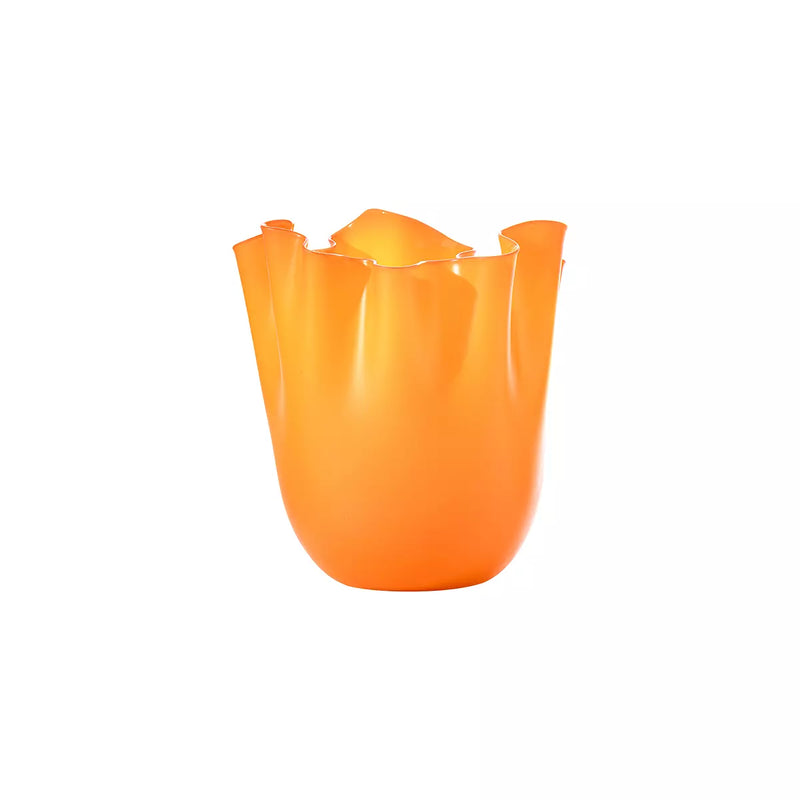 VENINI Fazzoletto Medio Arancione Sabbiato in Vetro Soffiato di Murano 700.02 Variante
