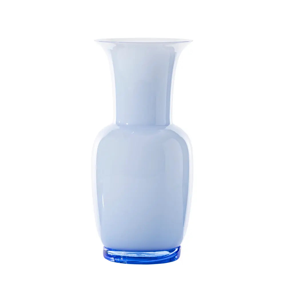 Vase Venini Opalino Acquamare – Murano Soufflé Main, H. 30 Cm, Neuf