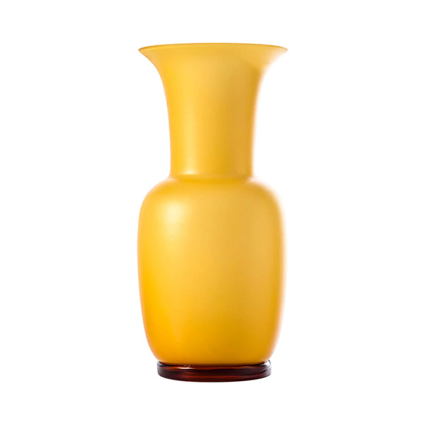 VENINI vaso opalino sabbiato grande giallo ambra in vetro soffiato di Murano 706.24
