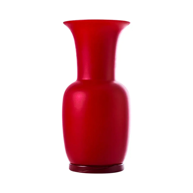 VENINI vaso opalino sabbiato grande rosso in vetro soffiato di Murano 706.24