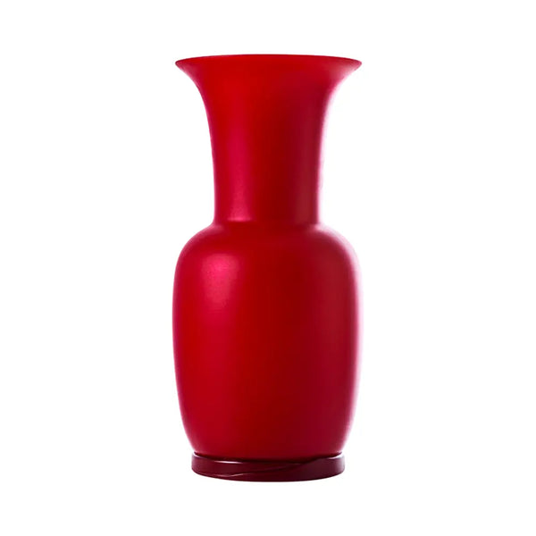 VENINI vaso opalino sabbiato medio rosso in vetro soffiato di Murano 706.22