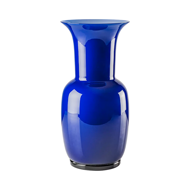 vaso venini opalino grande color zaffiro in vetro soffiato di Murano 706.24