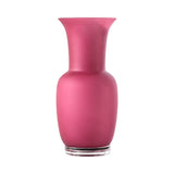 VENINI vaso opalino sabbiato medio color magenta in vetro soffiato di Murano 706.22