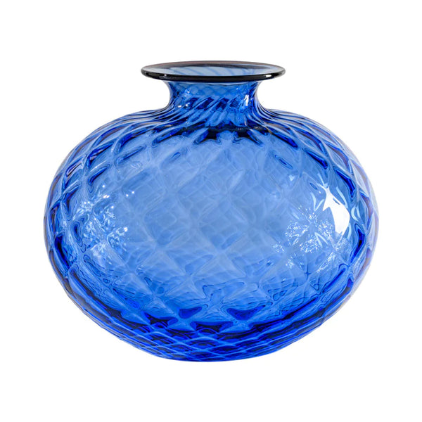 vaso venini balloton monofiore zaffiro in vetro soffiato di Murano 100.36
