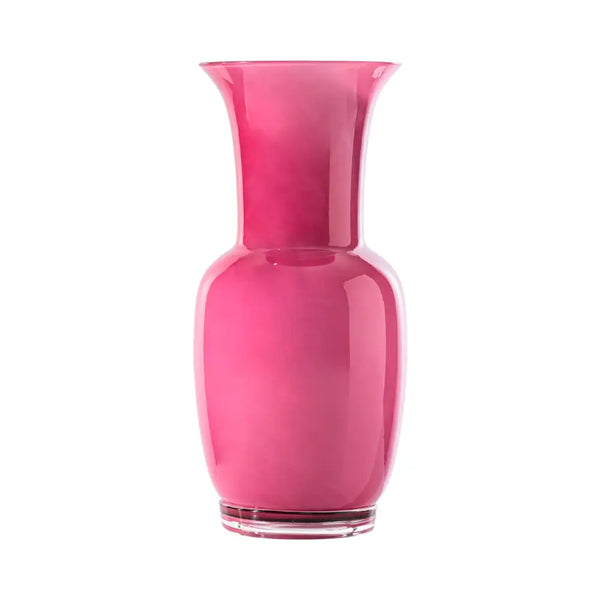 VENINI vaso opalino grande color magenta in vetro soffiato di Murano 706.24