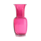 VENINI vaso opalino trasparente piccolo color magenta in vetro soffiato di Murano 706.38
