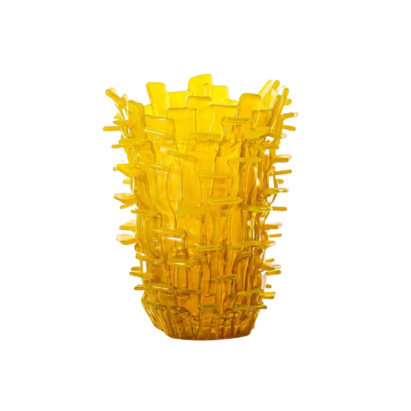 VENINI Edizione Limitata Vaso Ritagli Giallo Ginkgo in Vetro Soffiato di Murano 552.00