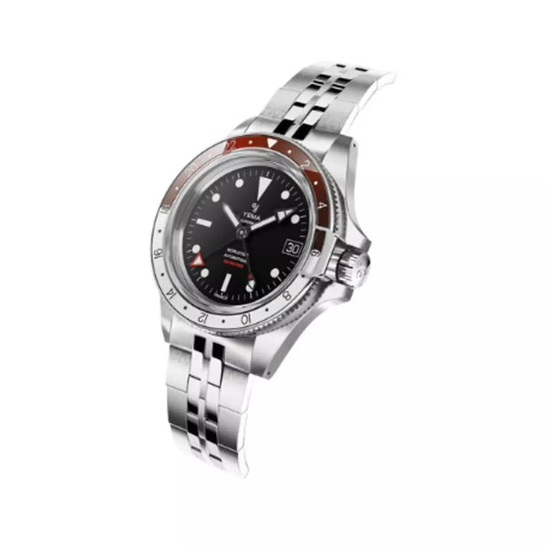 Yema Diving Superman 500 Gmt Nero 41 mm YGMT23B41-AMS bracciale Heritage