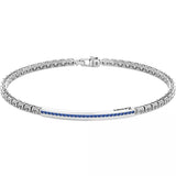 ZANCAN bracciale semirigido da uomo in argento con centrale impreziosito da pietre blu EXB729-BL