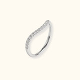 Anello Dune in Oro Bianco e Diamanti lato