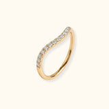 Anello Dune in Oro Giallo e Diamanti lato