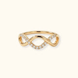 Anello Infinity in Oro Giallo e Diamanti lato
