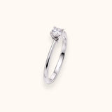 Anello Solitario myO 4 Griffes Oro Bianco 18 kt Diamante Naturale 0,50 ct