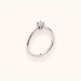 ALFYO Anello Solitario myO 6 Griffes Oro Bianco 18 kt Diamante Naturale 0,30 ct