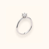 ALFYO Anello Solitario myO 6 Griffes Oro Bianco 18 kt Diamante Naturale 0,50 ct