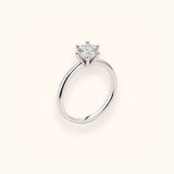 ALFYO Anello Solitario myO 6 Griffes Oro Bianco 18 kt Diamante Naturale 1 ct