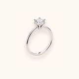 ALFYO Anello Solitario myO 6 Griffes Oro Bianco 18 kt Diamante Naturale 1,5 ct