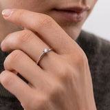 Anello Solitario myO 6 Griffes Oro Bianco 18 kt Diamante Naturale 0,15 ct