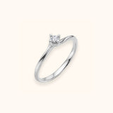 Anello Solitario myO Abbraccio Oro Bianco 18 kt Diamante Naturale 0,15 ct