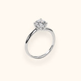 ALFYO Anello Solitario myO Intreccio Oro Bianco 18 kt Diamante Naturale 1.50 ct