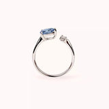 Anello Toi et Moi Duetto Zaffiro Blu Diamante e Oro Bianco sezione
