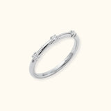 Alfyo Anello Tryo in Oro Bianco e Tre Diamanti