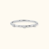 Anello Tryo in Oro Bianco e Tre Diamanti lato