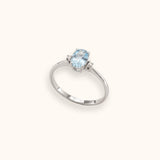 Anello Cromia Acquamarina Ovale e Diamante